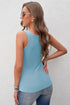 Sleeveless Scoop Neck Button Tank Top